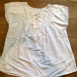 Gap White Blouse with Flutter Sleeves